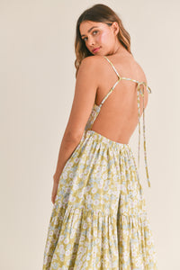 Nora Spaghetti Strap Open Back Floral Maxi Dress Medium Nora Spaghetti Strap Open Back Floral Maxi Dress Medium