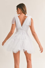 Load image into Gallery viewer, Emilie White Dot Tulle Mini Dress