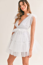Load image into Gallery viewer, Emilie White Dot Tulle Mini Dress