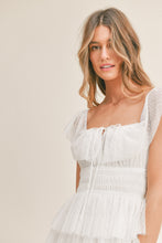 Load image into Gallery viewer, Margot Polka Dot Tulle Midi Dress - White