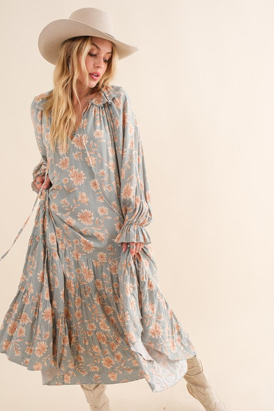 chinese dress ladies Anora Floral Tiered Maxi Dress main image 1