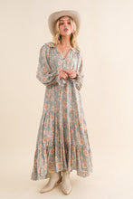 Load image into Gallery viewer, Lynn Floral Print Bohemian Tiered Maxi Dress - Sage