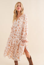 Load image into Gallery viewer, Lynn Floral Print Bohemian Tiered Maxi Dress - Cream