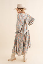 Load image into Gallery viewer, Lynn Floral Print Bohemian Tiered Maxi Dress - Sage