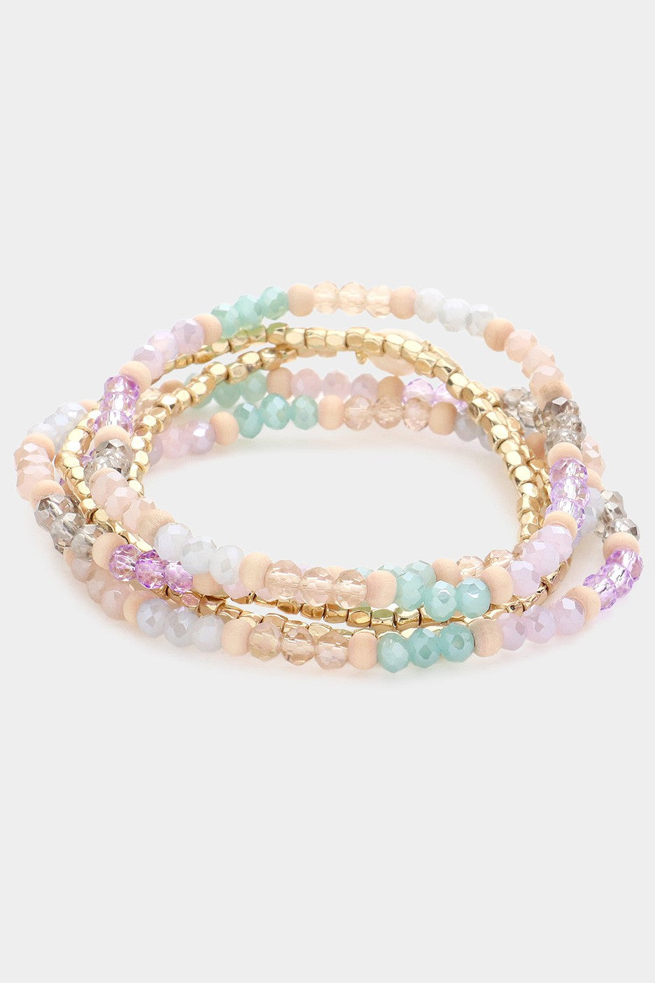 Pastel Stretch Beaded Bracelet Set