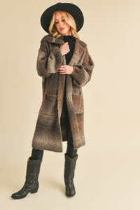 Nelly Hooded Wool Coat Cardigan