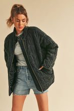 Load image into Gallery viewer, Brynne Quilted Dolman Jacket: Black