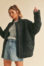 Load image into Gallery viewer, Brynne Quilted Dolman Jacket: Black