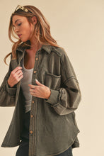 Load image into Gallery viewer, Kelly Button Down Textured Shacket - Grey Skies
