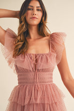 Load image into Gallery viewer, Margot Polka Dot Tulle Midi Dress - Mauve