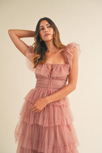 Load image into Gallery viewer, Margot Polka Dot Tulle Midi Dress - Mauve