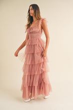 Load image into Gallery viewer, Margot Polka Dot Tulle Midi Dress - Mauve