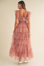 Load image into Gallery viewer, Margot Polka Dot Tulle Midi Dress - Mauve