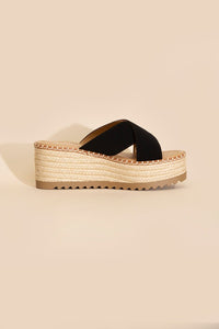 Platform Slide Espadrille Sandals