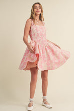 Load image into Gallery viewer, Sydney Jaquard Corset Mini Flare Dress - Pink