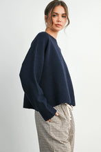 Load image into Gallery viewer, Fallon Open Back Bowtie Sweater - Navy