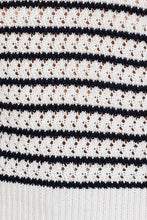 Load image into Gallery viewer, Round Neck Ruffle Sleeve Stripe Knit Top