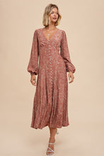 Load image into Gallery viewer, Francie Floral Button Down Maxi Dress - Mauve