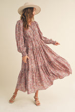 Load image into Gallery viewer, Dianne Floral Long Sleeve Tiered Maxi Dress