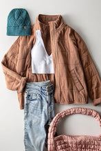 Load image into Gallery viewer, Telaya Quilted Zip Up Jacket - Rust