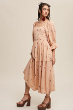Load image into Gallery viewer, Karina Smocked Floral Midi Dress - Blush Apricot: PREORDER