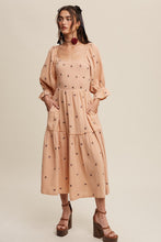 Load image into Gallery viewer, Karina Smocked Floral Midi Dress - Blush Apricot: PREORDER