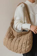 Load image into Gallery viewer, Beige Quilted Zipper Large Jennie  Shoulder Bag