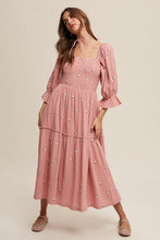 Load image into Gallery viewer, Karina Smocked Floral Midi Dress - Rose: PREORDER