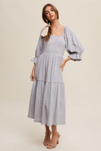 Load image into Gallery viewer, Karina Smocked Floral Midi Dress - Dusty Blue: PREORDER