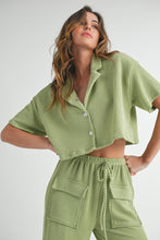 Load image into Gallery viewer, Isla Ribbed Cargo Pocket Shirt and Pants Matching Set