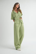 Load image into Gallery viewer, Isla Ribbed Cargo Pocket Shirt and Pants Matching Set