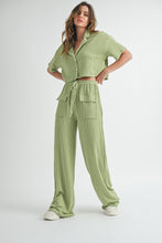 Load image into Gallery viewer, Isla Ribbed Cargo Pocket Shirt and Pants Matching Set