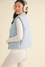 Load image into Gallery viewer, Cropped Puffer Vest - Light Blue