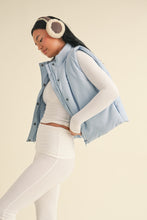 Load image into Gallery viewer, Cropped Puffer Vest - Light Blue
