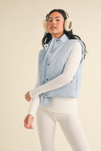Load image into Gallery viewer, Cropped Puffer Vest - Light Blue
