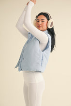 Load image into Gallery viewer, Cropped Puffer Vest - Light Blue