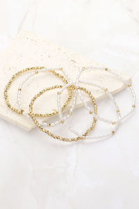 Gold and Pearl Bracelet Set