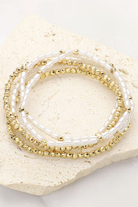 Gold and Pearl Bracelet Set