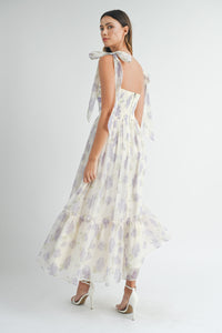 Winnie Flowy Floral Sweetheart Maxi Dress - Lavender