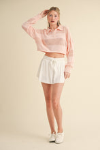 Load image into Gallery viewer, Keira Open Knit Rugby Polo Top