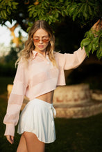 Load image into Gallery viewer, Keira Open Knit Rugby Polo Top