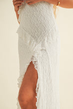 Load image into Gallery viewer, Myah Lace Asymmetrical Ruffle Maxi Dress