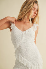Load image into Gallery viewer, Myah Lace Asymmetrical Ruffle Maxi Dress