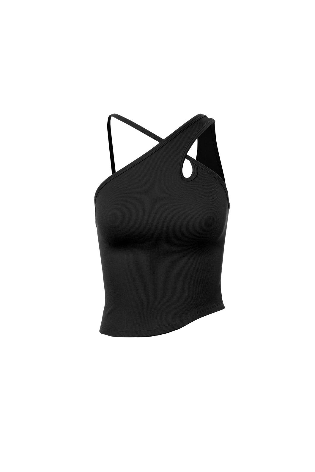 Double layer thick ribbed soft cross sexy crop tank braless brami basic top womens casual