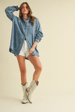 Load image into Gallery viewer, Lexi Embroidered Chambray Button Down Shirt