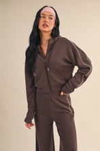 Load image into Gallery viewer, Lana Scuba Knit Pipeline Zip Up Jacket