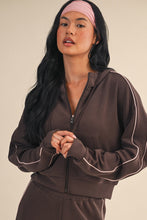 Load image into Gallery viewer, Lana Scuba Knit Pipeline Zip Up Jacket