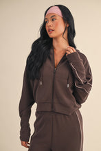Load image into Gallery viewer, Lana Scuba Knit Pipeline Zip Up Jacket