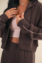 Load image into Gallery viewer, Lana Scuba Knit Pipeline Zip Up Jacket