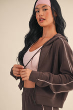 Load image into Gallery viewer, Lana Scuba Knit Pipeline Zip Up Jacket